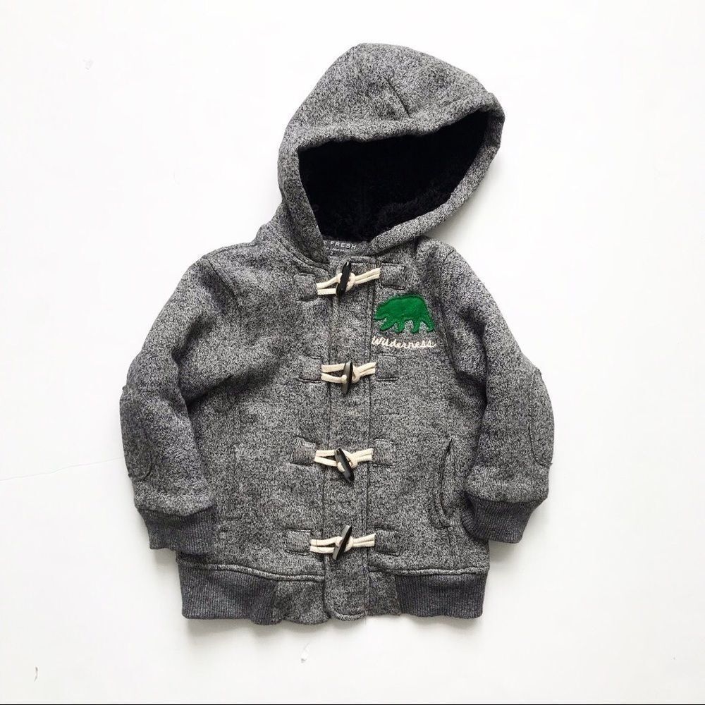 Joe Fresh wilderness plush lined hoodie EUC 2T
